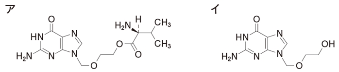 アシクロビル、バラシクロビル、アメナメビル 106回薬剤師国家試験問209